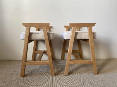 Guillerme et Chambron PAIR OF GUILLERME ET CHAMBRON GREGOIRE TABOURETS