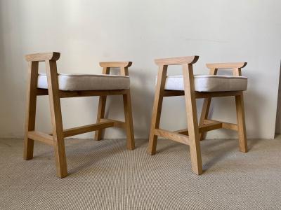 Guillerme et Chambron PAIR OF GUILLERME ET CHAMBRON GREGOIRE TABOURETS