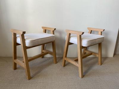 Guillerme et Chambron PAIR OF GUILLERME ET CHAMBRON GREGOIRE TABOURETS