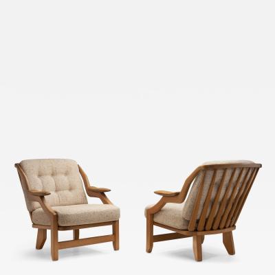 Guillerme et Chambron Pair of Gr goire Lounge Chairs by Guillerme et Chambron France 1960s