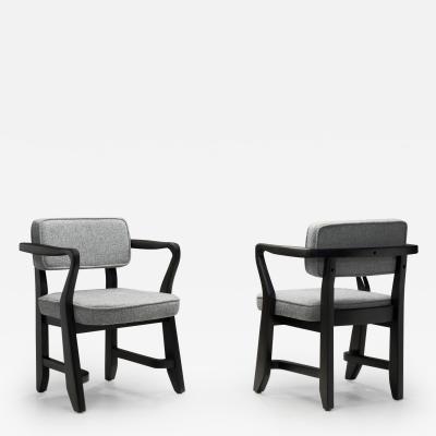 Guillerme et Chambron Pair of Guillerme et Chambron Denis Armchairs for Votre Maison France 1950s