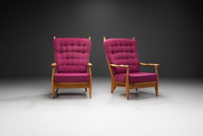 Guillerme et Chambron Pair of Guillerme et Chambron Edouard Armchairs for Votre Maison France 1960s