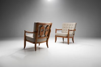 Guillerme et Chambron Pair of Jose Armchairs by Guillerme et Chambron France 1950s