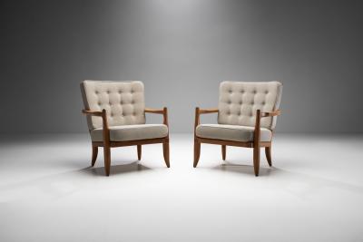 Guillerme et Chambron Pair of Jose Armchairs by Guillerme et Chambron France 1950s