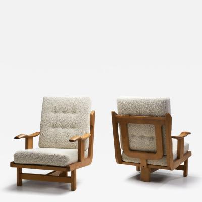 Guillerme et Chambron Pair of Tripod Lounge Chairs by Guillerme et Chambron France 20th century