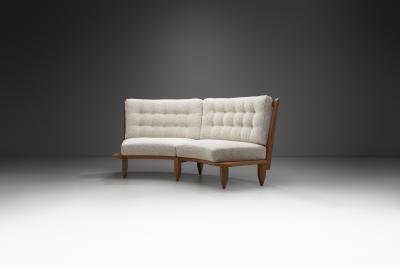 Guillerme et Chambron Robert Guillerme and Jacques Chambron Oak Sofa France 1960s