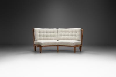 Guillerme et Chambron Robert Guillerme and Jacques Chambron Oak Sofa France 1960s