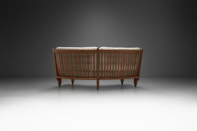 Guillerme et Chambron Robert Guillerme and Jacques Chambron Oak Sofa France 1960s