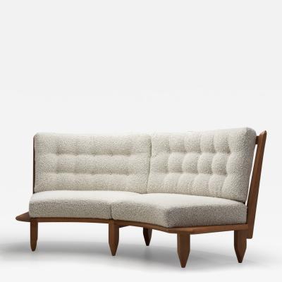 Guillerme et Chambron Robert Guillerme and Jacques Chambron Oak Sofa France 1960s