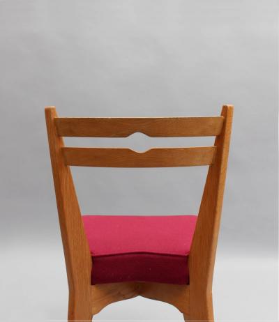 Guillerme et Chambron Set of 4 Fine French 1950s Oak Dining Chairs by Guillerme et Chambron