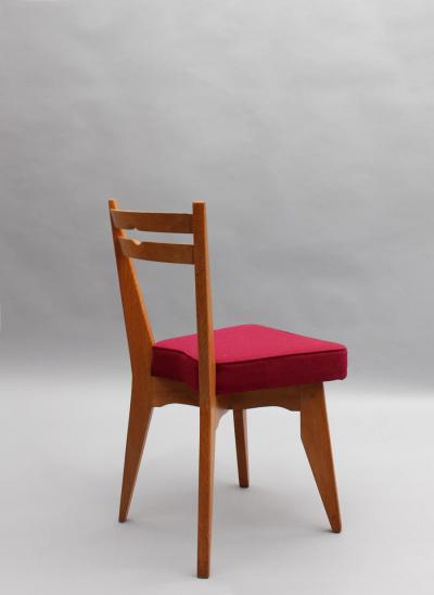 Guillerme et Chambron Set of 4 Fine French 1950s Oak Dining Chairs by Guillerme et Chambron