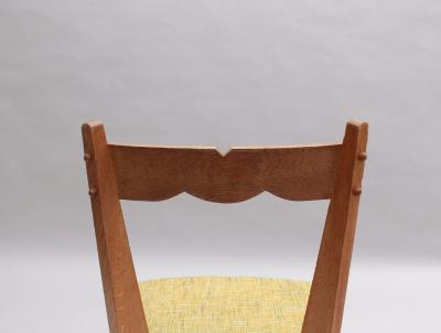 Guillerme et Chambron Set of 4 Fine French 1970s Oak Dining Chairs by Guillerme et Chambron