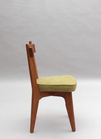 Guillerme et Chambron Set of 4 Fine French 1970s Oak Dining Chairs by Guillerme et Chambron