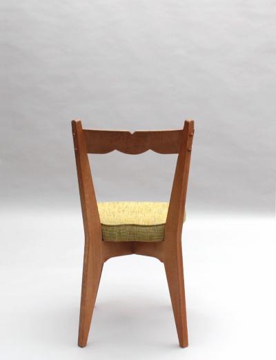 Guillerme et Chambron Set of 4 Fine French 1970s Oak Dining Chairs by Guillerme et Chambron