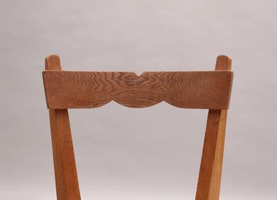 Guillerme et Chambron Set of 4 Fine French 1970s Oak Dining Chairs by Guillerme et Chambron