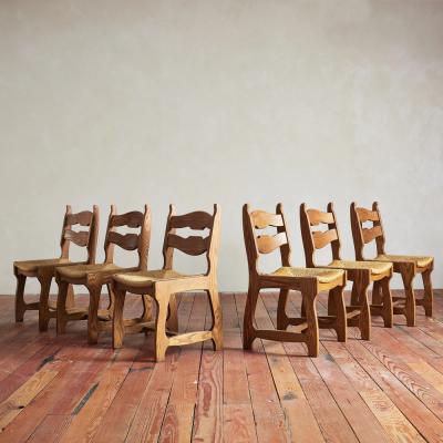 Guillerme et Chambron Set of 6 Guillerme et Chambron attributed Dining Chairs