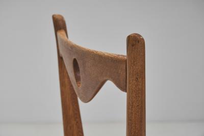 Guillerme et Chambron Set of Eight Dining Chairs by Guillerme et Chambron France 1960s