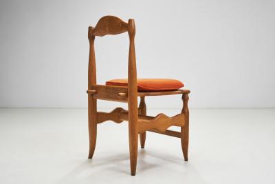 Guillerme et Chambron Set of Four Charlotte Oak Dining Chairs by Guillerme et Chambron France 1960s