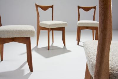 Guillerme et Chambron Set of Six Dining Chairs by Guillerme et Chambron France 1960s