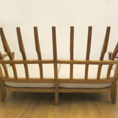 Guillerme et Chambron Single Oak Sofa by Guillerme et Chambron France 1960