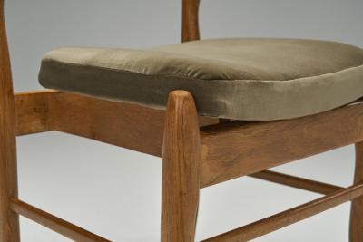 Guillerme et Chambron Six Guillerme et Chambron Fumay Dining Chairs for Votre Maison France 1960s