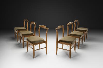 Guillerme et Chambron Six Guillerme et Chambron Fumay Dining Chairs for Votre Maison France 1960s