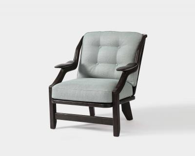 Guillerme et Chambron Stained Elm Gregoire Armchair by Guillerme et Chambron France c 1960