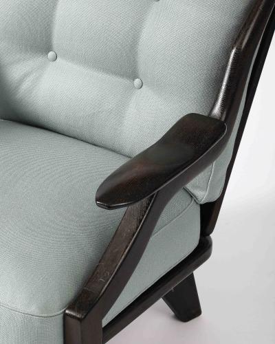 Guillerme et Chambron Stained Elm Gregoire Armchair by Guillerme et Chambron France c 1960