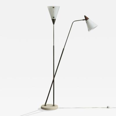 Guiseppe Ostuni Guiseppe Ostuni Floor Lamp with Brass Marble and Acrylic Italy 1950s