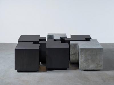 Gulla Jonsdottir Zinc and Blackened Oak Puzzle Table 2023