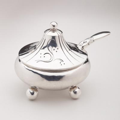 Gundorph Albertus Georg Jensen Cactus Mustard Pot Spoon No 433A