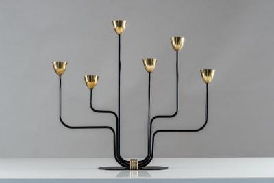 Gunnar Ander Candelabra in Metal and Brass by Gunnar Ander for Ystad Metal