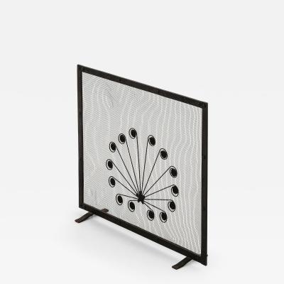 Gunnar Ander Fire Screen in Metal by Gunnar Ander 1960s