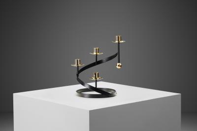 Gunnar Ander Gunnar Ander Sonata Candle Holder for Ystad Metall Sweden 1950s
