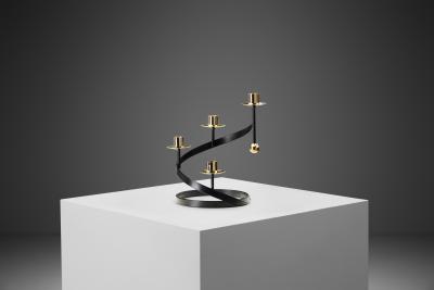 Gunnar Ander Gunnar Ander Sonata Candle Holder for Ystad Metall Sweden 1950s