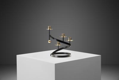 Gunnar Ander Gunnar Ander Sonata Candle Holder for Ystad Metall Sweden 1950s