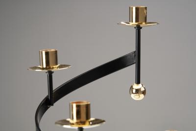 Gunnar Ander Gunnar Ander Sonata Candle Holders for Ystad Metall Sweden 1950s