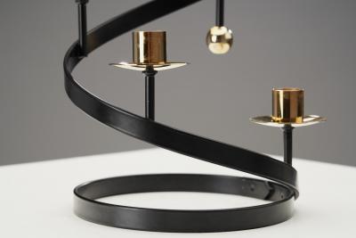 Gunnar Ander Gunnar Ander Sonata Candle Holders for Ystad Metall Sweden 1950s