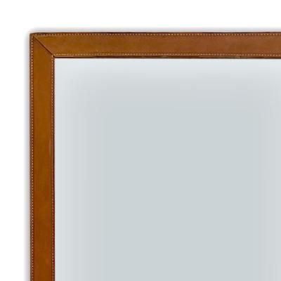 Gunnar Asplund Mirror with Stitched Leather Frame in the Style of Gunnar Asplund