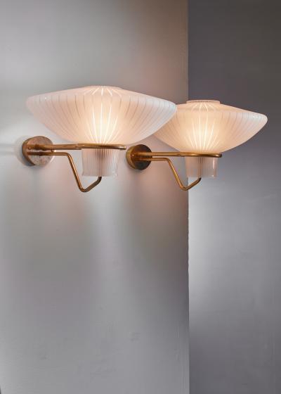 Gunnar Asplund Pair of Asea wall lamps Sweden 1950s