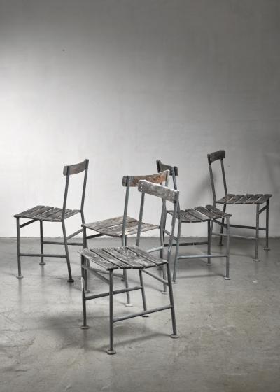 Gunnar Asplund Set of 5 Gunnar Asplund garden chairs