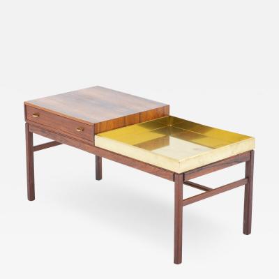 Gunnar Myrstrand Sven Engstr m Scandinavian Flower Table Casino in Rosewood and Brass by Engstr m Myrstrand