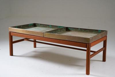 Gunnar Myrstrand Sven Engstr m Scandinavian Flower Table Casino in Teak and Brass by Engstr m Myrstrand