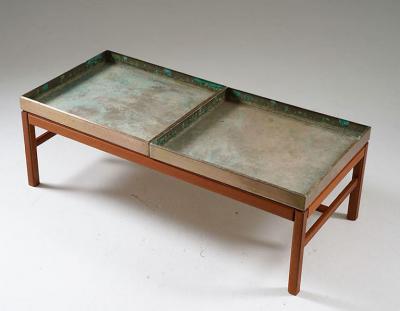 Gunnar Myrstrand Sven Engstr m Scandinavian Flower Table Casino in Teak and Brass by Engstr m Myrstrand