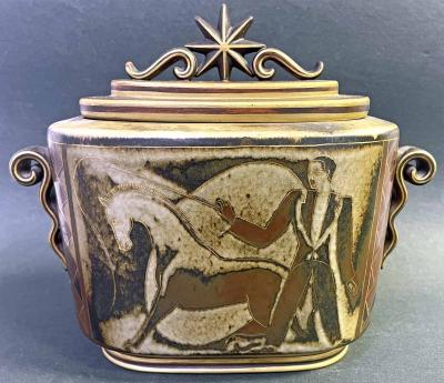 Gunnar Nylund Covered Vase Circus Scenes Gunnar Nylund for Rorstrand 