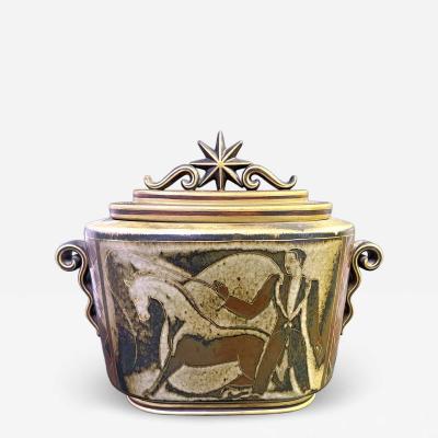 Gunnar Nylund Covered Vase Circus Scenes Gunnar Nylund for Rorstrand 