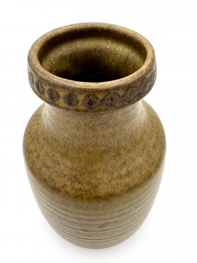 Gunnar Nylund Glazed Olive and Brown Stoneware Vase