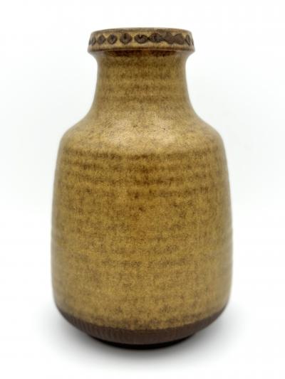 Gunnar Nylund Glazed Olive and Brown Stoneware Vase