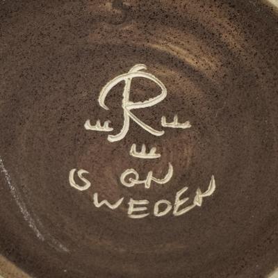 Gunnar Nylund Glazed Olive and Brown Stoneware Vase