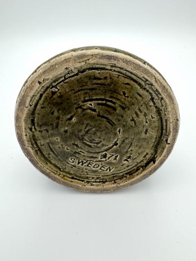 Gunnar Nylund Green Chamotte Stoneware Vase